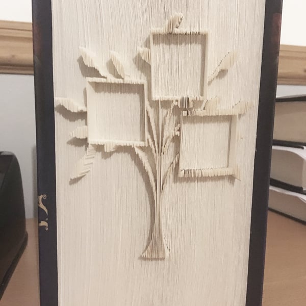 Family Tree Photo Frame CUT & FOLD Book Folding Pattern - EMAILED PDF PATTERN