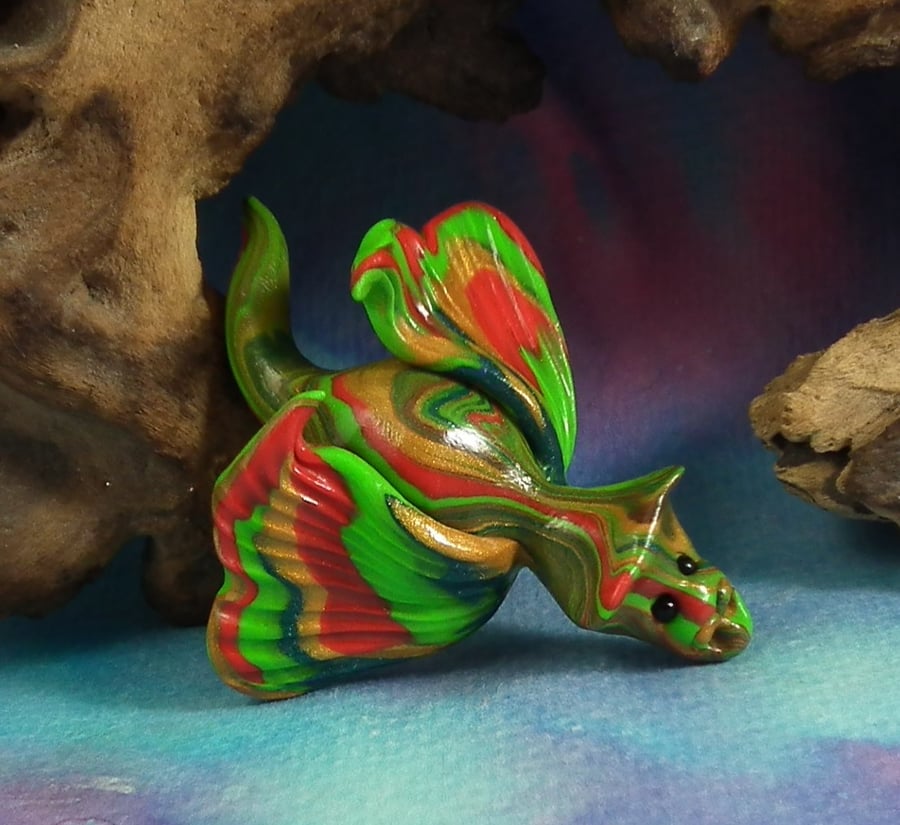 Tiny Elemental Earth Dragon 'Loam' OOAK Sculpt by artist Ann Galvin