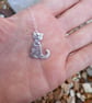 Silver cat pendant made from silver clay - Image 4