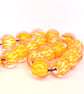 Handmade orange and white patterned lamp work glass beads - Image 6