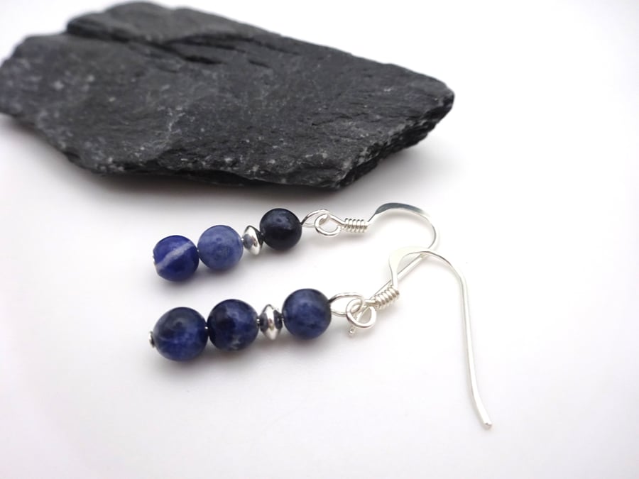 sodalite gemstone earrings