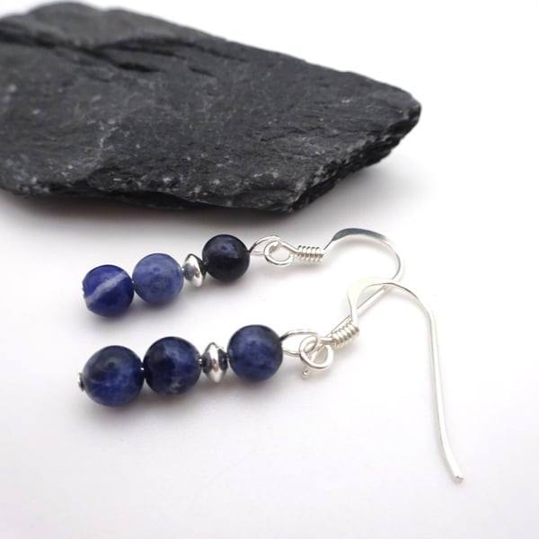 sodalite gemstone earrings