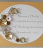 50th golden wedding anniversary card, handmade with quilled flowers - Image 5