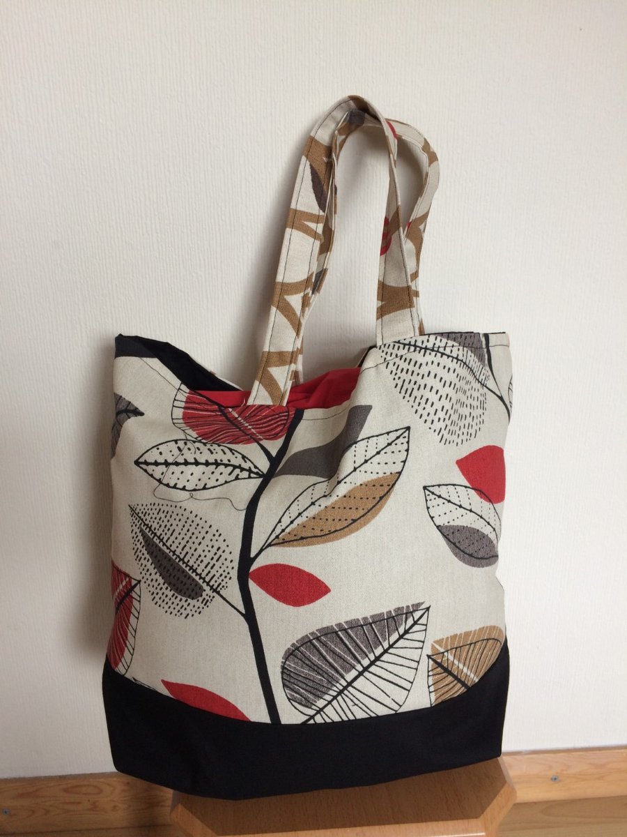 Tote Bag Contemporary leaf pattern