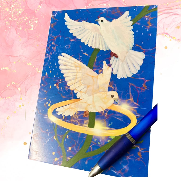 card Blue Doves
