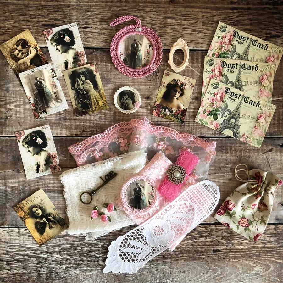 Shabby chic inspiration kit with stunning laces