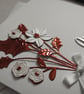 A Winter Posy Christmas Card - copper and pearl white 