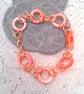 Bracelet Made with Byzantine Chain Maille and Pink Shell Rings, Gift for Her - Image 2