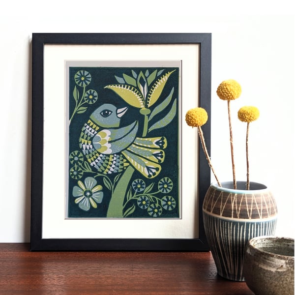 Blue and Green Bird in a Tree