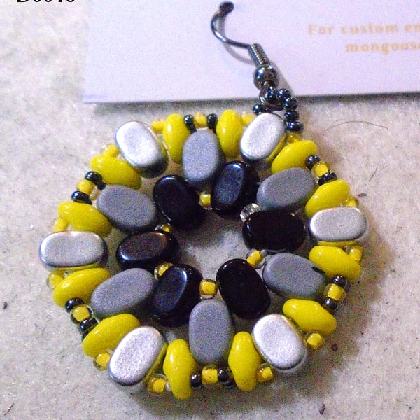 Hexagonal bead earrings (customisable)