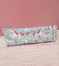 Unicorns and rainbows fabric long pencil case