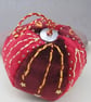 Beaded Red Velvet Hanging Bauble - Image 1