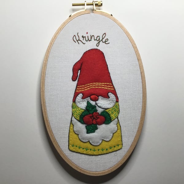 Christmas Gnomes - Kringle - felt applique and embroidery kit