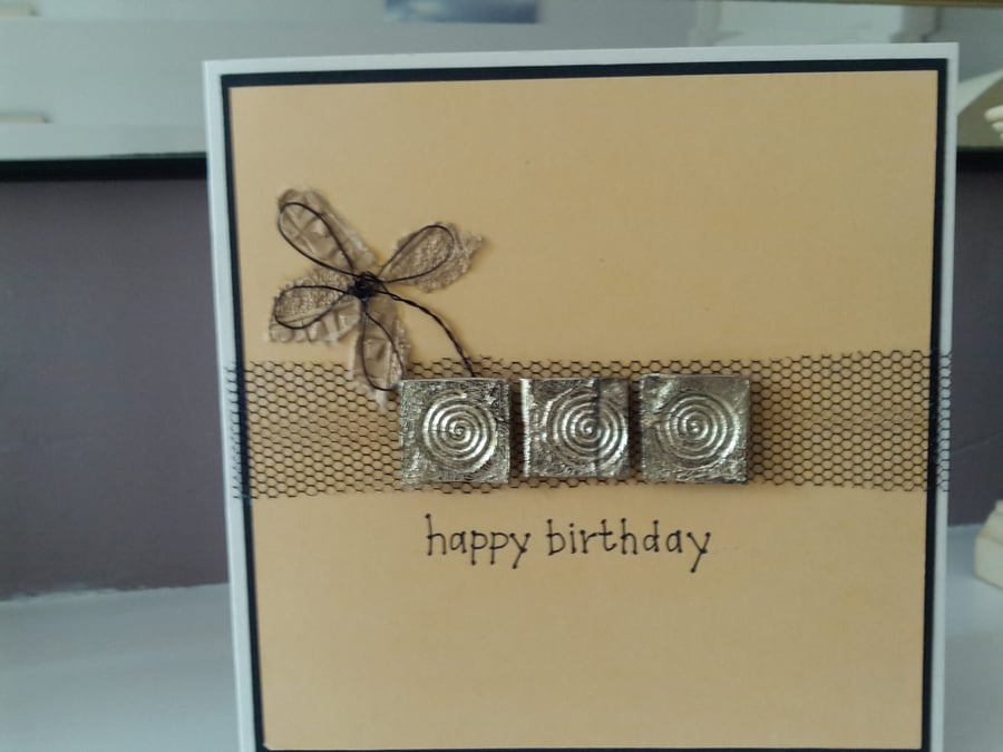 Gold Celtic birthday card 