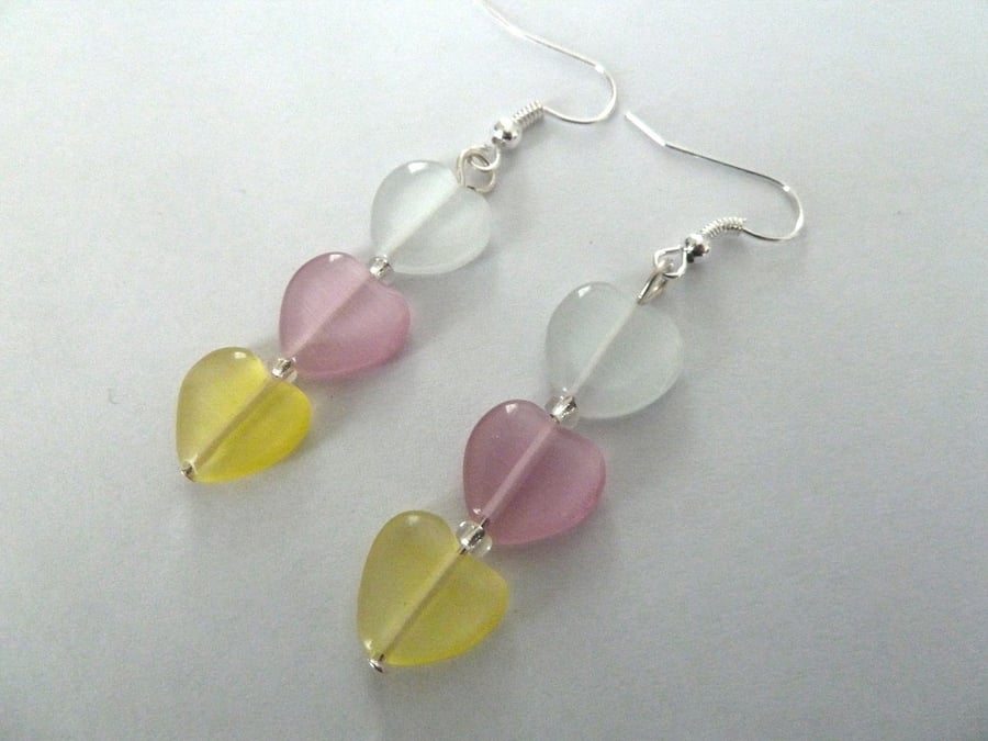 SALE pastel heart earrings