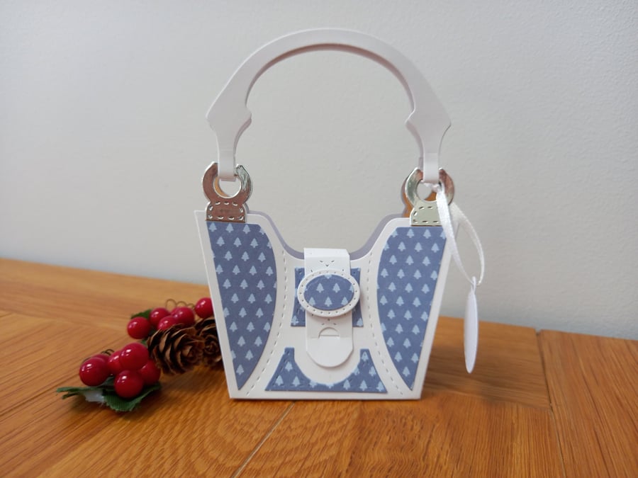 Christmas Tree "Tres Chic" Handbag style gift bag, handmade