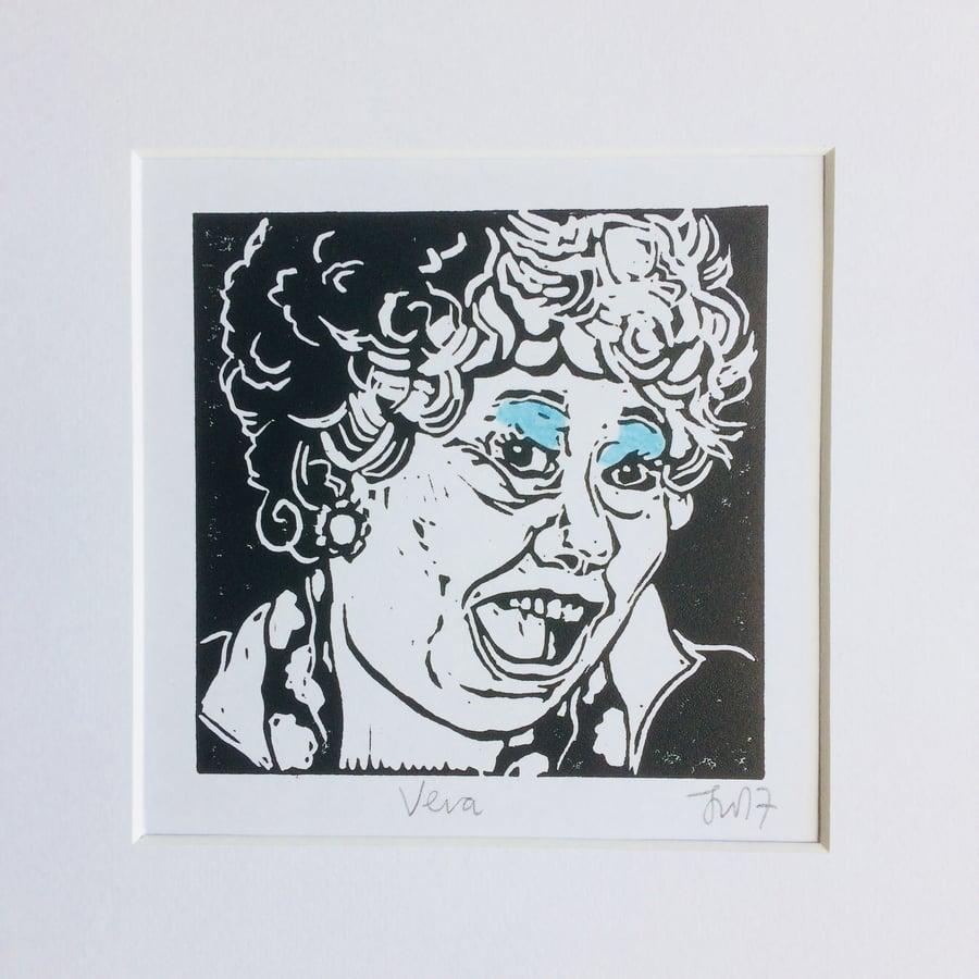 'Vera' (Coronation Street) Lino Print