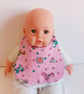 Bib, New baby, patchwork bib, quilted bib, reversible bib, gift for baby girl - Image 4