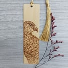 Buzzard wooden pyrography bookmark 