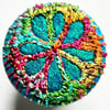 Buttons 1 inch button Hand Dyed Silks and Cottons Free Machine Embroidery Button