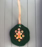 Hand Embroidered Gingerbread Tree Decoration  - Image 3