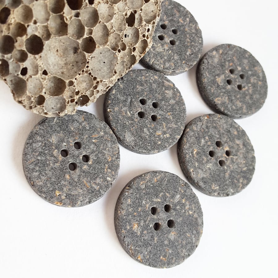  Imitation Stone Buttons, 1 inch x6