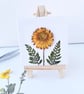 Real Dried Strawflower Mini Canvas on Wooden Easel, Miniature Botanical Art - Image 6