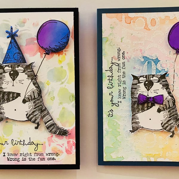 Birthday "Sarcastic Cat Wrong is Fun" Card