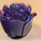 Cosmic Bloom Resin Rose – Glitter Purple Trinket Box