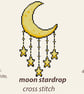Moon stardrop cross counted stitch pattern