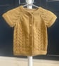 Hand-Knitted Baby Sleeveless Vest with Chevron Lace – Peanut Yellow (9-12m)