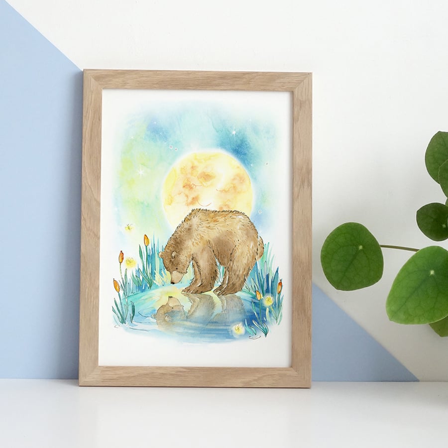 A Bear Called Bertie - Illustrated Art Print by Lizzie Martell