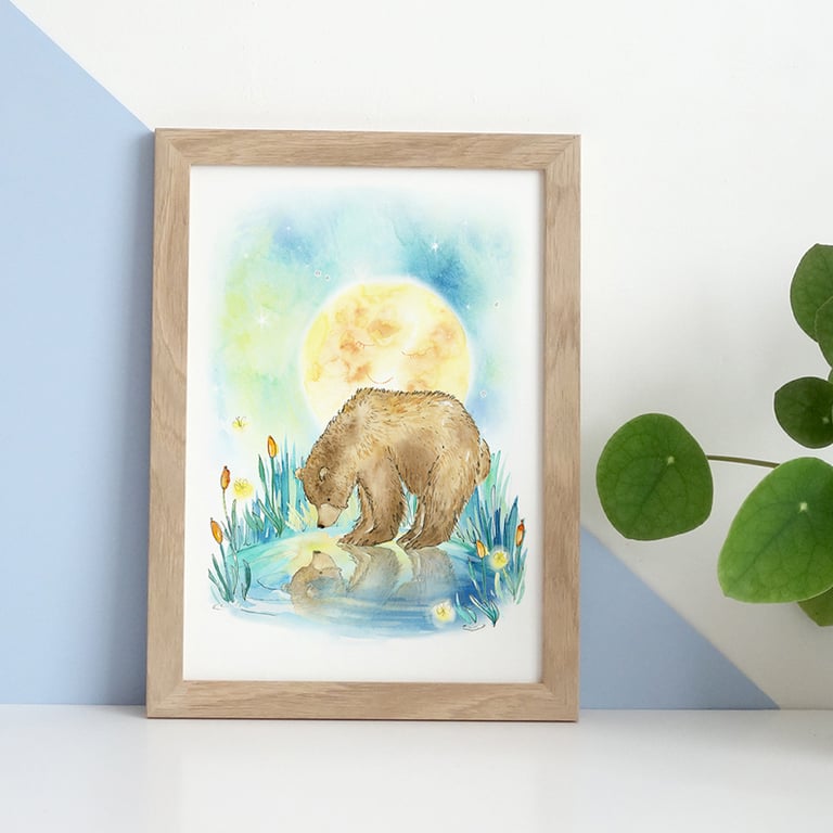 A Bear Called Bertie - Illustrated Art Print by Lizzie Martell