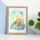 A Bear Called Bertie - Illustrated Art Print by Lizzie Martell