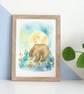 A Bear Called Bertie - Illustrated Art Print by Lizzie Martell - Image 1