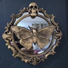 Gold Gothic Deathmoth Glass Mirror 19cm Frame