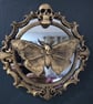 Gold Gothic Deathmoth Glass Mirror 19cm Frame