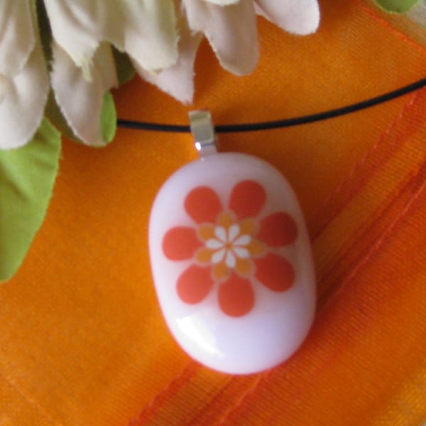 Fused Glass Pendant Necklace