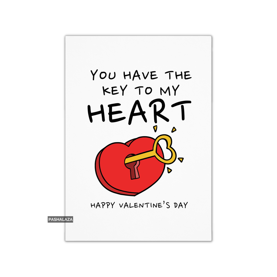 Funny Valentine's Day Card - Unique Unusual Greeting Card - Key