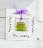 Fused Glass Violets Birthday Card 