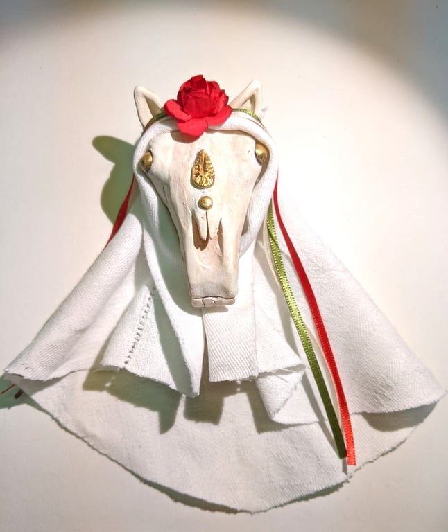 Mari Lwyd Christmas tree ornament