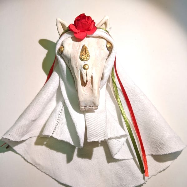 Mari Lwyd Christmas tree ornament