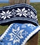 Hand knitted headband featuring Scandinavian pattern. Fleece lined  - Image 3