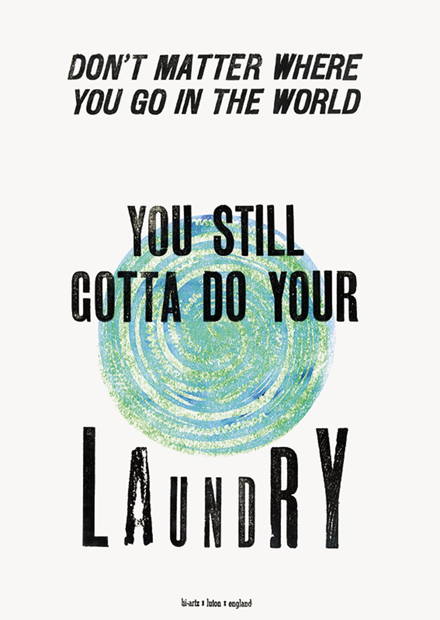"Laundry" Letterpress Poster. 