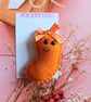 Hand sewn 'jelly bean' pocket hug and pocket hug card,letterbox gift (orange)