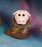 Pig-in-a-Poke Piglet in sack 'Posy' OOAK Sculpt Ann Galvin
