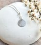 Sterling Silver Etched Round Pendant on 40cm Rope Chain - Image 1