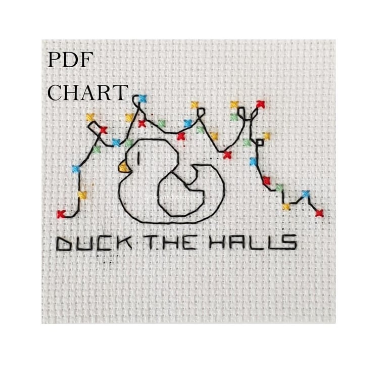 Duck the Halls Christmas Cross Stitch Digital Download PDF Chart
