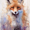Mystical Fox Watercolor Print - Enchanting 5x7 Art Piece for Woodland Decor