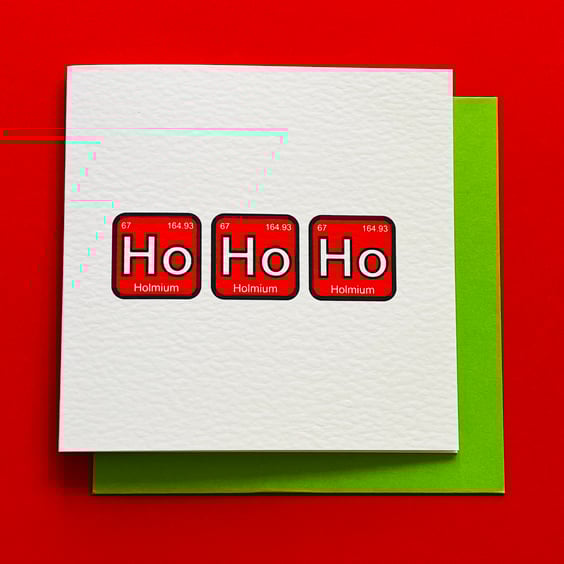 Ho Ho Ho Chemistry Pun Christmas Card